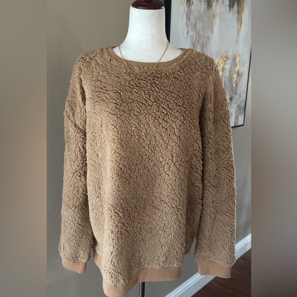 Soft teddy cozy pullover sweater oversized